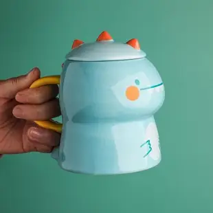 可愛動物恐龍陶瓷杯早餐個性萌兒童手繪馬克杯創意網紅辦公室水杯
