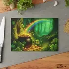 Pot of Gold in Enchanted Forest Glass Cutting Board St Patrick’s Day Unique Gift