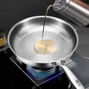 28/30cm Frying Pan Stainless Steel Non Stick Fish Scale Hammer Pattern Kitchen