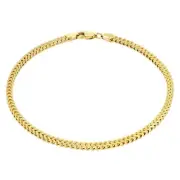 14k Yellow Gold 2mm Franco Box Square Chain Men Bracelet or Womens Anklet 8.5"