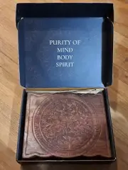 Wooden Storage Box Keepsake Puramento Crystals 12" Handcarved Tree of Life Lid