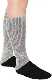 [JEYILKIT] Cut Resistant Hokey Socks Youth, Level 5 Cut protection for Ice Hockey, Skate, Yard, Gardening, Industrial Work, Anti-Cut Work Socks for Construction, Glass Handling & Outdoor Use, Grey and