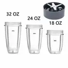 18/24/32OZ Plastic Clear Tall Juicer Cup Mug For NutriBullet Nutri Blender