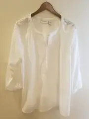 Chico's Pretty Peasant Annabelle Top 3/4 Sleeve Size 3 Embroidered New With Tags
