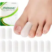 Welnove Toe Caps and Toe Protectors - 10 Pack Silicone Toe Sleeves Toe Protectors - Toe Cushions for Pain Relief, Toe Protection for Corns, Calluses (Medium)