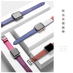 適用Apple Watch 1-7代 / SE 皮革錶帶(38 / 40 / 41mm) 替換錶帶 手錶替換帶 手錶錶帶