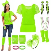 Retro Vintage 1980s Workout Accesories Set Fishnet Shirt Women's Masquerade Party Casual Daily Pride Parade Adults' Top Gloves More Accessories All Seasons