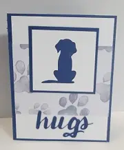 Handcrafted Greeting Card - Dog - Caring / Sympathy - HUGS -V2