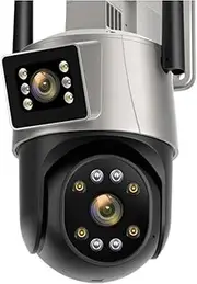 8MP 4K Dual Lens PTZ IP Camera Outdoor Ai Human Detection CCTV Security Camera Color Night Vision WiFi Surveillance Camera(E/U,4MP Add 32G Card)