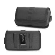 For LG Q STYLUS+ Horizontal Leather Wallet Belt Clip Holder Case Black Cover