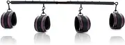 Spreader Bar Heavy Duty Stainless Steel Expandable Silver Bar Home Gym with 4pcs Furry Purple Adjustable Straps,Sports Aid Training Fitness Gear Pilates Aid Kit