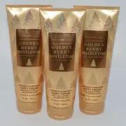 3 BATH & BODY WORKS GOLDEN BERRY MISTLETOE ULTIMATE HYDRATION CREAM LOTION 8 OZ