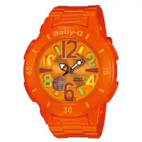 在飛比找PChome24h購物優惠-CASIO Baby-G系列 旋轉霓虹風情運動腕錶-橘
