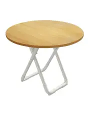 [SOGA] Round Table with White Legs 80cm in Light Brown
