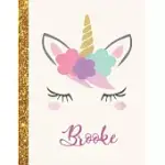 BROOKE: BROOKE UNICORN PERSONALIZED BLACK PAPER SKETCHBOOK FOR GIRLS AND KIDS TO DRAWING AND SKETCHING DOODLE TAKING NOTE MARB