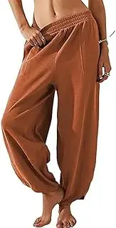 [Generic] Thneed Wrap Pants, Thneed Beach Wrap Pants, Lightweight Cotton Palazzo with Elastic Waist, Elasticized Wide-Leg