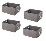 4 Pack Nursery Home Foldable Storage Bin Collapsible Fabric Storage Basket comes with Handles for Toy Gift Organizing Shelf Closet Clothes