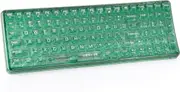 UBOTIE Bluetooth Wireless Transparent Keyboard, Dual Mode BT1 BT2 USB Receiver Connection 100keys BT Keyboard with Power On Off for Laptop PC Tablet Smart Phones(Green)