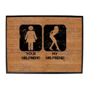 Your Girlfriend My Girlfriend - Funny Novelty Doormat Man Cave Floor mat