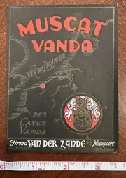 MUSCAT VANDA FIRMA VAN DER ZANDE Liquor Wine Bottle NOS Label