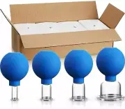4Pcs Anti Cellulite Cupping Therapy Set Neck Face Body Massage Vacuum Glass Cups