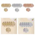 6Pcs Floral Placemat Waterproof PVC Flower Table Mat for Dining Home Kitchen