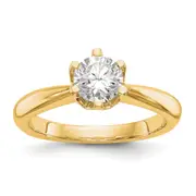 0.50ct. CZ Solid Real 14k Yellow Gold Solitaire Engagement Ring