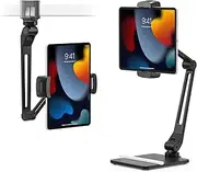Twelve South HoverBar Duo (2nd Gen) for iPad/iPad Pro/Tablets | Adjustable Arm with New Quick-Release Weighted Base and Surface Clamp Attachments for Mounting iPad (Black)