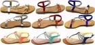 Women Ankle Strap Rhinestone Party Wear Gladiator Roman Flat Sandal Shoe Sz 6-10