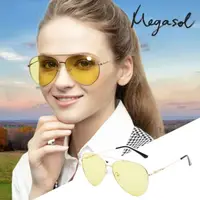 在飛比找momo購物網優惠-【MEGASOL】寶麗萊UV400時尚中性框偏光太陽眼鏡變色