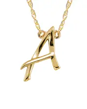 Jane Basch 14K A Z Initial Necklace