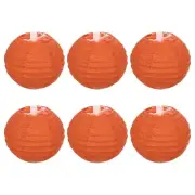 6pcs 4 Inch Folding Hanging Paper Lanterns for Wedding Home Party Orange