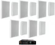 JBL CSMA 180 Commercial 70v Amplifier+(10) White 5.25" Slim Wall Mount Speakers