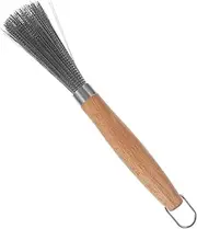 Gatuida Stainless Steel Wok Brush with Wooden Handle Durable Kitchen Scrubber for Pots Pans Grills and Ovens Resistant Cleaning Tool for Dish Washing