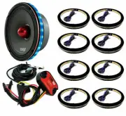 8x Universal RGB Speaker Light Rings 6" LED Bluetooth Remote Control DS18