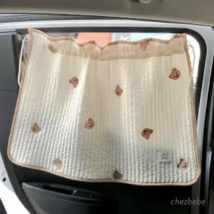 【Chezbebe】經典小熊刺繡汽車遮陽簾(汽車遮陽簾)