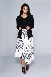 Painterly Leaf Wrap Skirt--OJA-16OJ3003