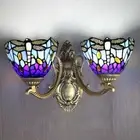New 2-light Tiffany Style Mirror Wall Sconce Stained Glass Wall Light Fixture