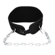 Pull Up and Squat Belt with Ergonomic Padding & Steel Chain Weight Dipping Belt