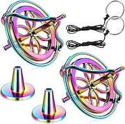 2 Pack Metal Anti-Gravity Gyroscope Colorful Spinning Top Gyroscope Balance Toy Educational Gift