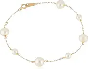 WISP(ウィスプ) K10 Yellow Gold Freshwater Pearl Bracelet (FBLWP23109), 18ｃｍ, 10K Yellow Gold, freshwater pearl