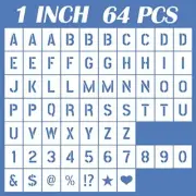 1 Inch Alphabet Stencil Set 64 Pieces Reusable Letter Number Diy Craft Supplies