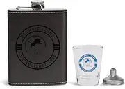 The Memory Company | Licensed NFL Team Logo Leather Flask with Shot Glass and Funnel Set,Detroit Lions