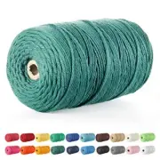 Macrame Cord, 3mm x 220 Yards (About 200m) Cotton Rope, 100% Dark Green