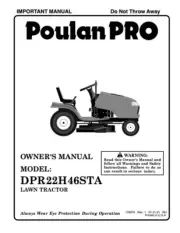 Owner’s Manual PoulanPro Lawn Tractor/Riding Mower - Model DPR22H46STA