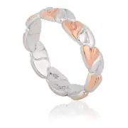 Welsh Clogau Sterling Silver & 9ct Rose Gold Tree Of Life Ring UK-N US-6 1/2