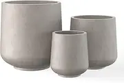 Kante 15.3"+11.6"+8.2" Dia Round Concrete Planter,Large Planter Pots Containers with Drainage Holes for Patio, Balcony, Backyard, Living Room