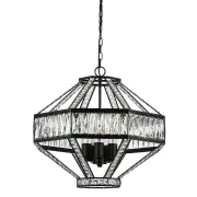 Zofio Modern Pendant Hanging Lamp Light Metal Crystal Clear Oil Bronze