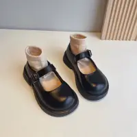 在飛比找momo購物網優惠-【小童心鞋坊】女童黑皮鞋 學生鞋 花童鞋 17-23公分 兒