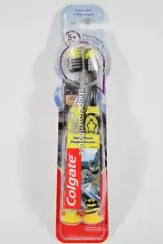Colgate BATMAN Kids Toothbrush Extra Soft 2Pk w/Suction Cup Ages5+ New & Sealed